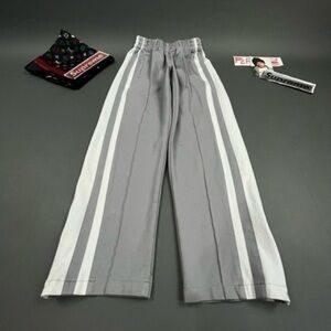 Zip Leg Flared  Designer Pinstriped Sweatpants